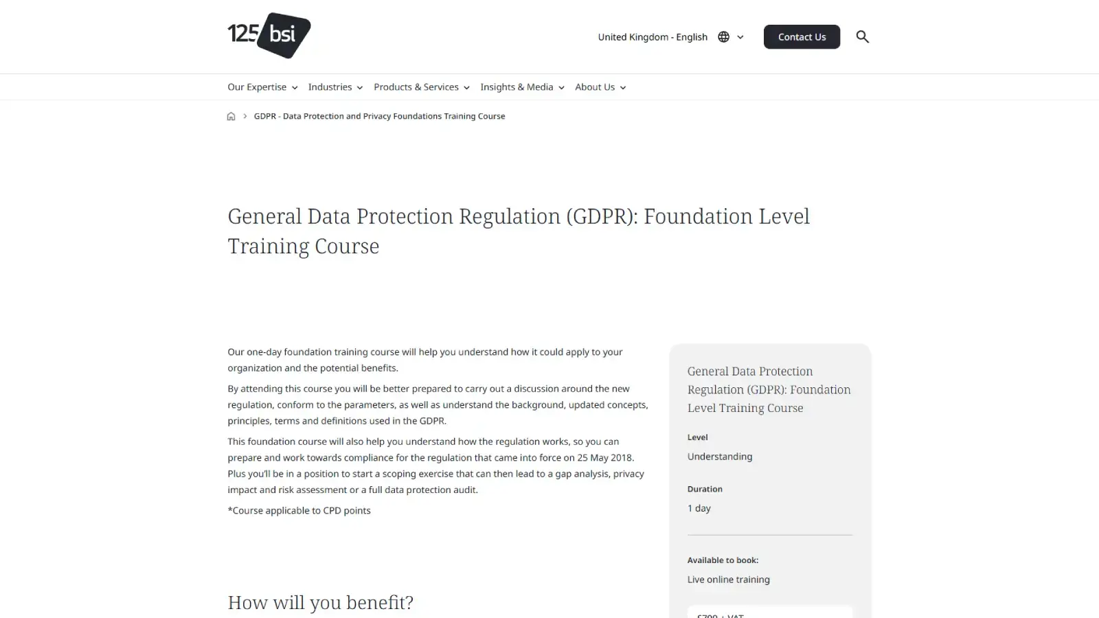BSI Data Protection Training Providers