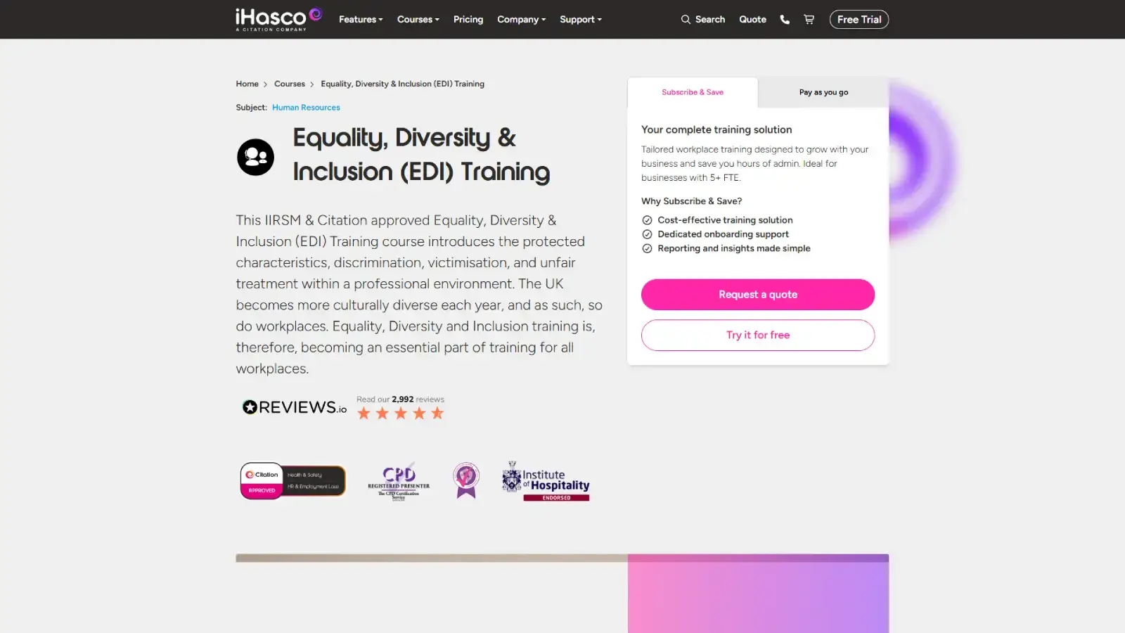 Equality, Diversity and Inclusion Training iHasco