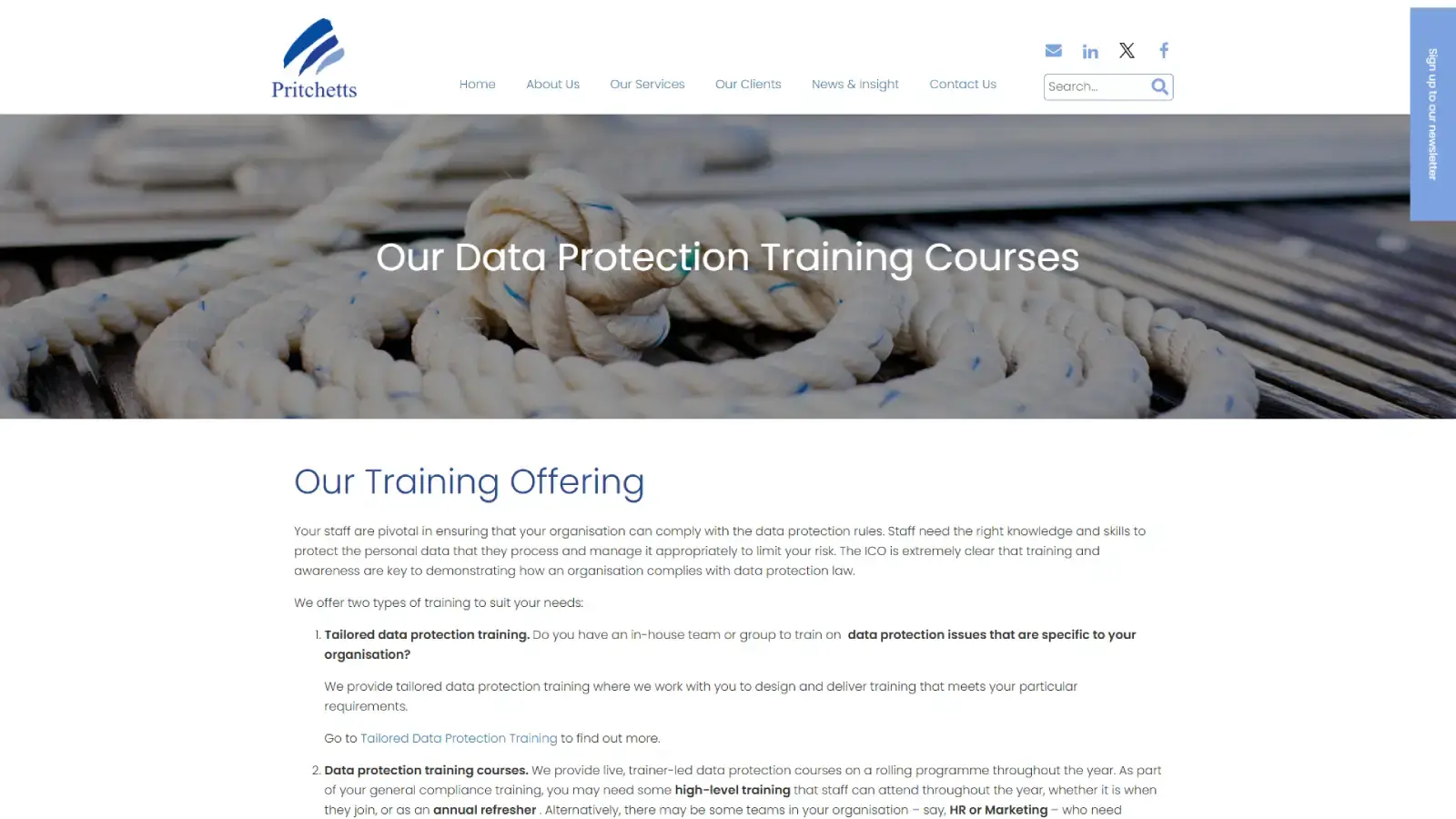 Pritchetts Law Data Protection Training Providers